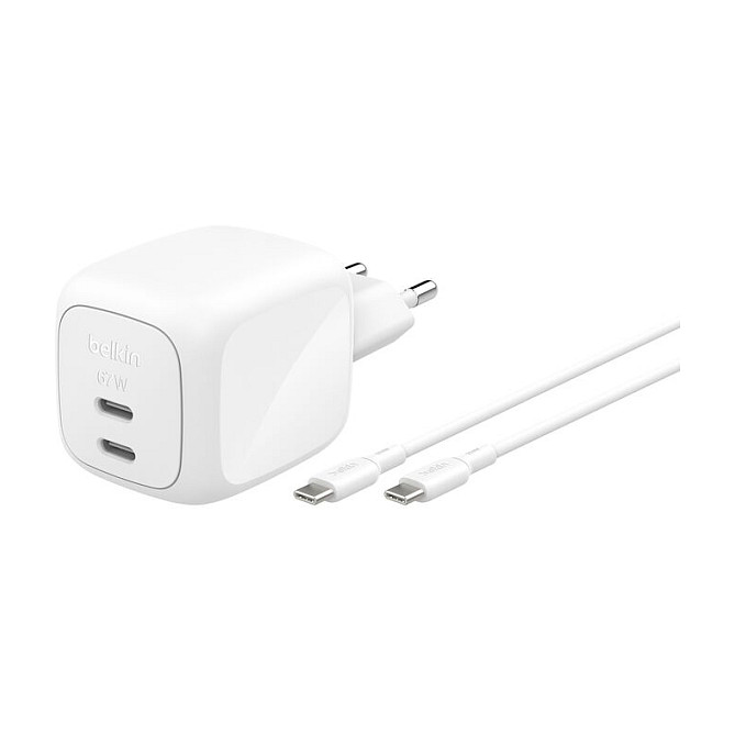 Belkin Ladegert Dual USB-C 67W PD PPS+2m Kabel