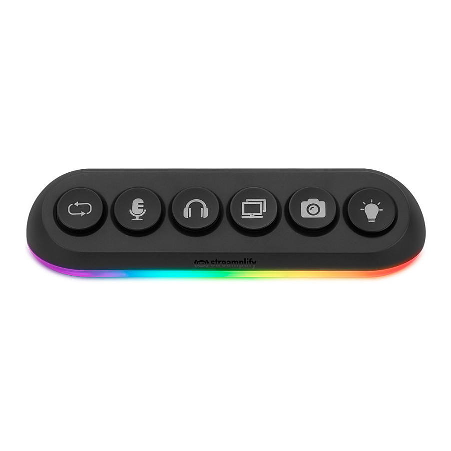 Streamplify HUB DECK 5, 4x USB 3.0, 1x USB 2.0, RGB, 12V, EU-Netzkabel - schwarz