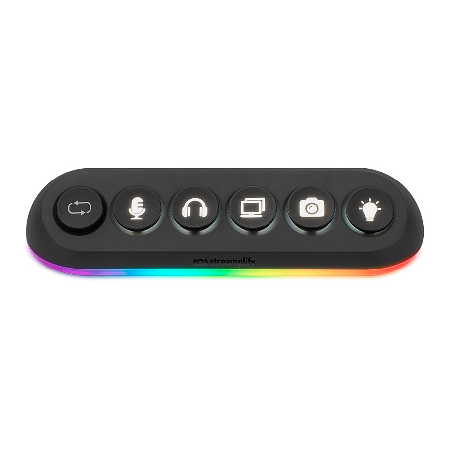 Streamplify HUB DECK 5, 4x USB 3.0, 1x USB 2.0, RGB, 12V, EU-Netzkabel - schwarz