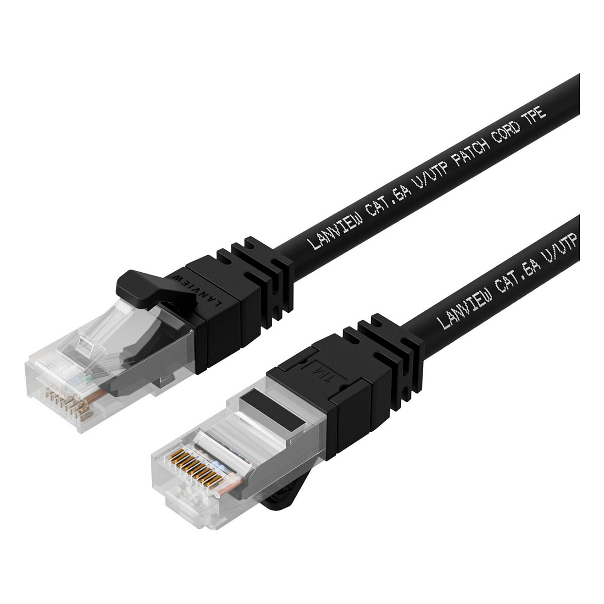 LANVIEW CAT6A UTP 0,25m Black LSZH HIGH-FLEX