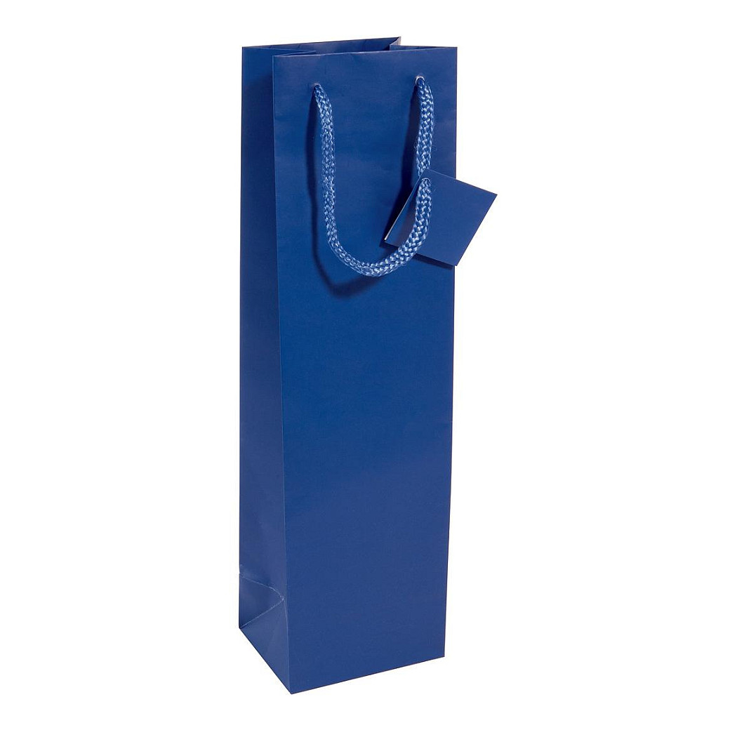 SIGEL Geschenktüte für Flaschen blau, 10,0 x 35,0 cm