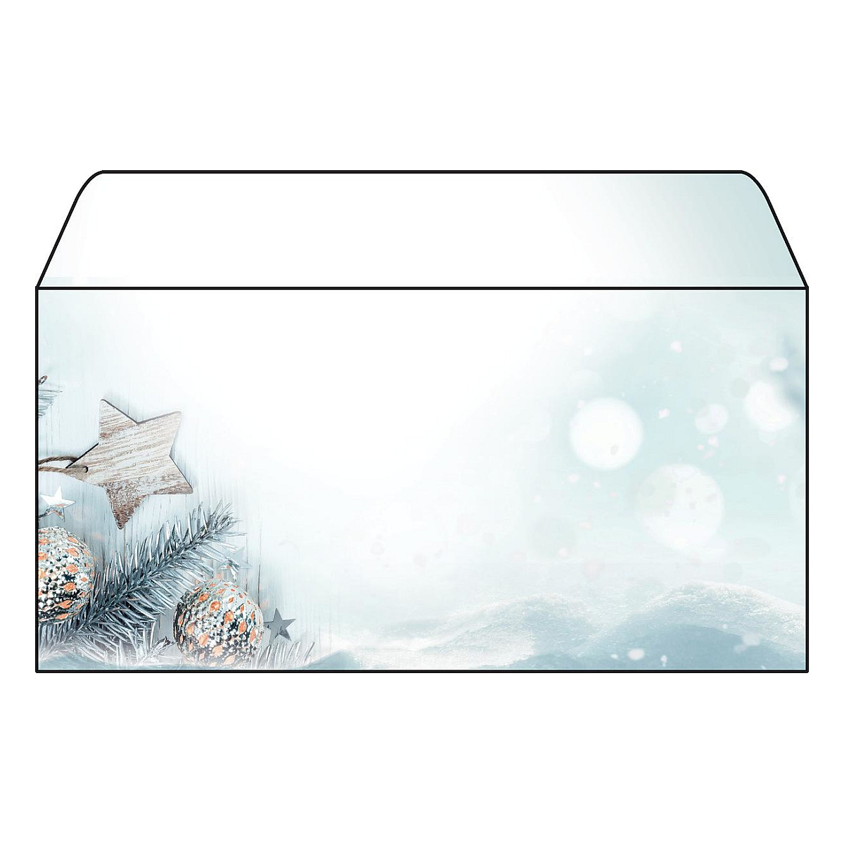 SIGEL Weihnachtsbriefumschläge Snow Star DIN lang ohne Fenster, 25 St.