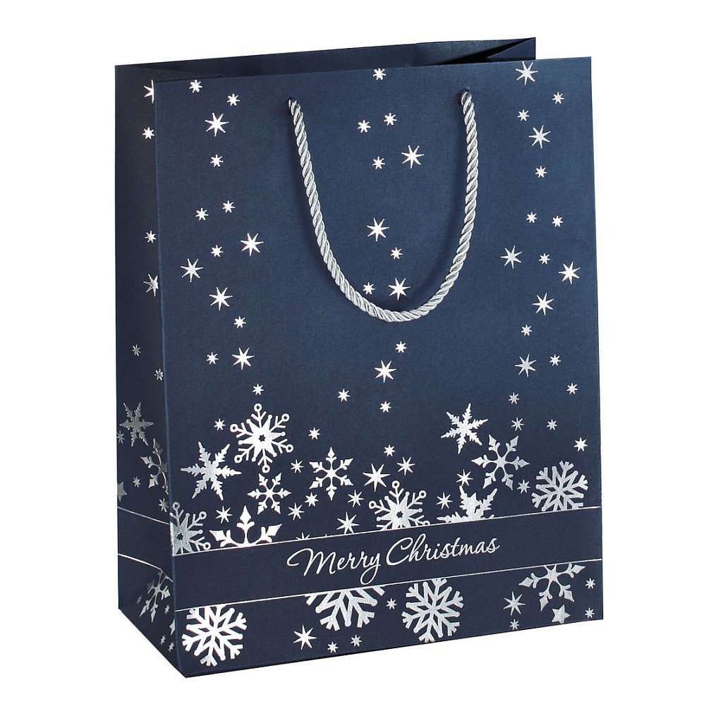 SIGEL Geschenktüten Silver Snowflakes Motiv 26,0 x 33,0 cm, 3 St.