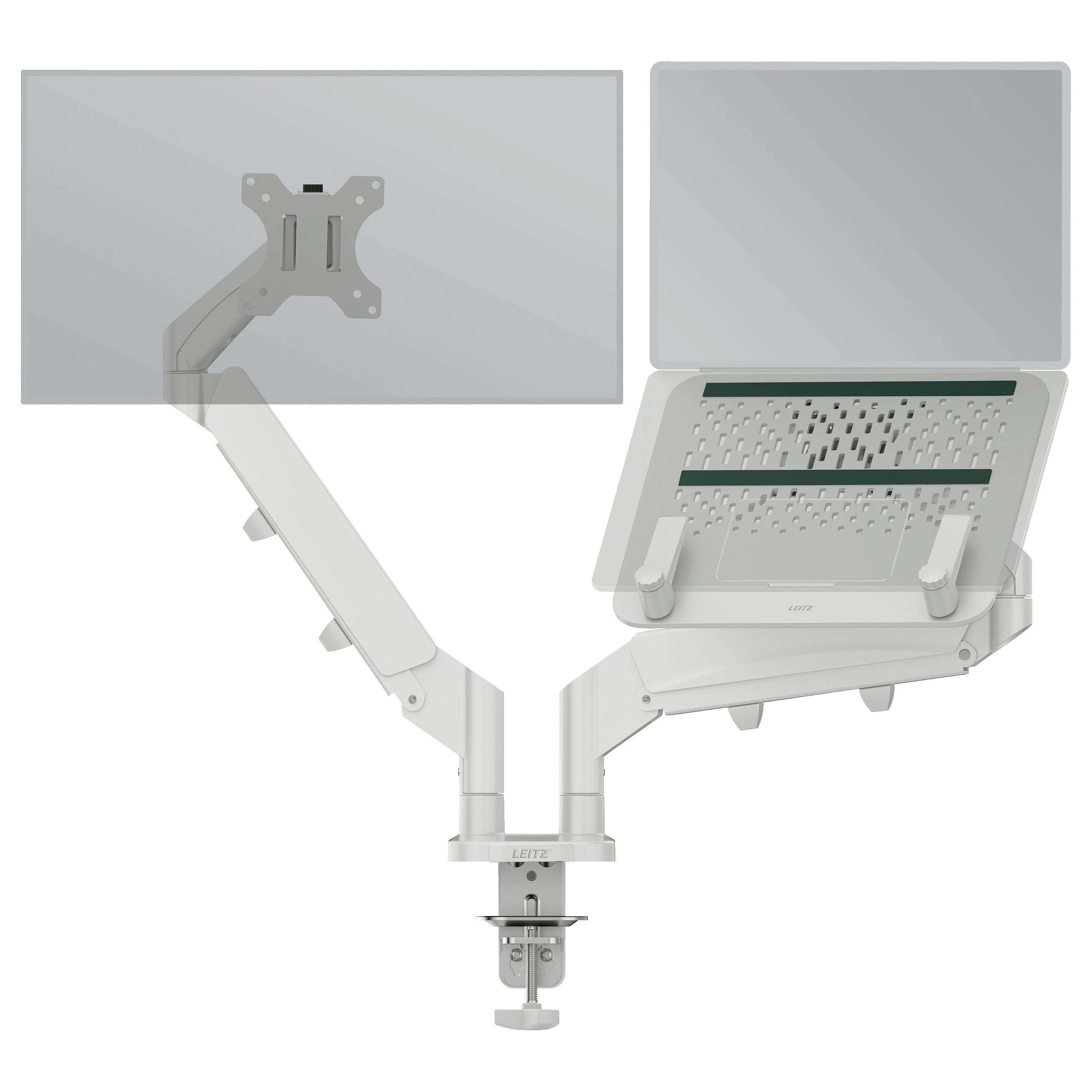 LEITZ Dual Monitor- und Laptop Arm grau, 1120x110x600 Display Zubehör