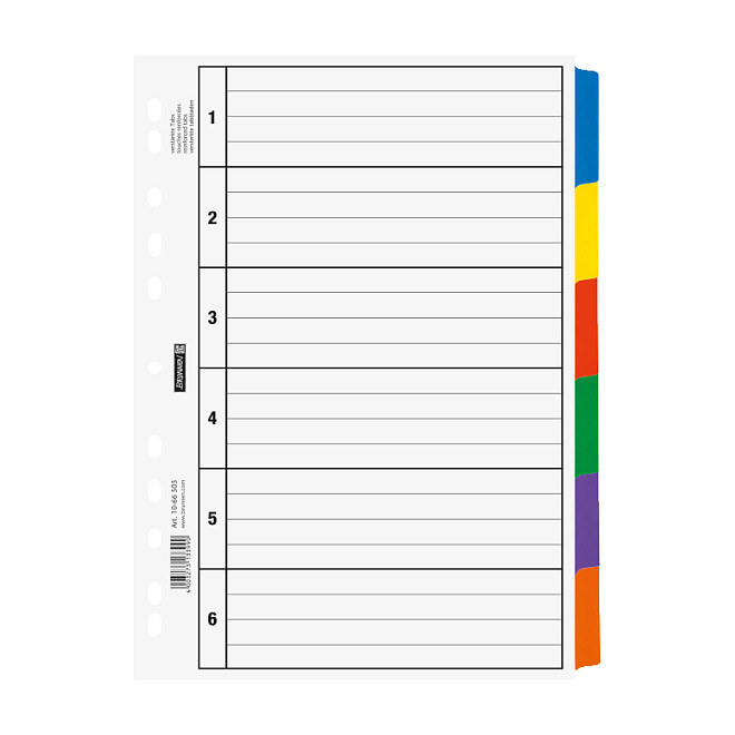 BRUNNEN Ordnerregister Vollformat blanko DIN A4