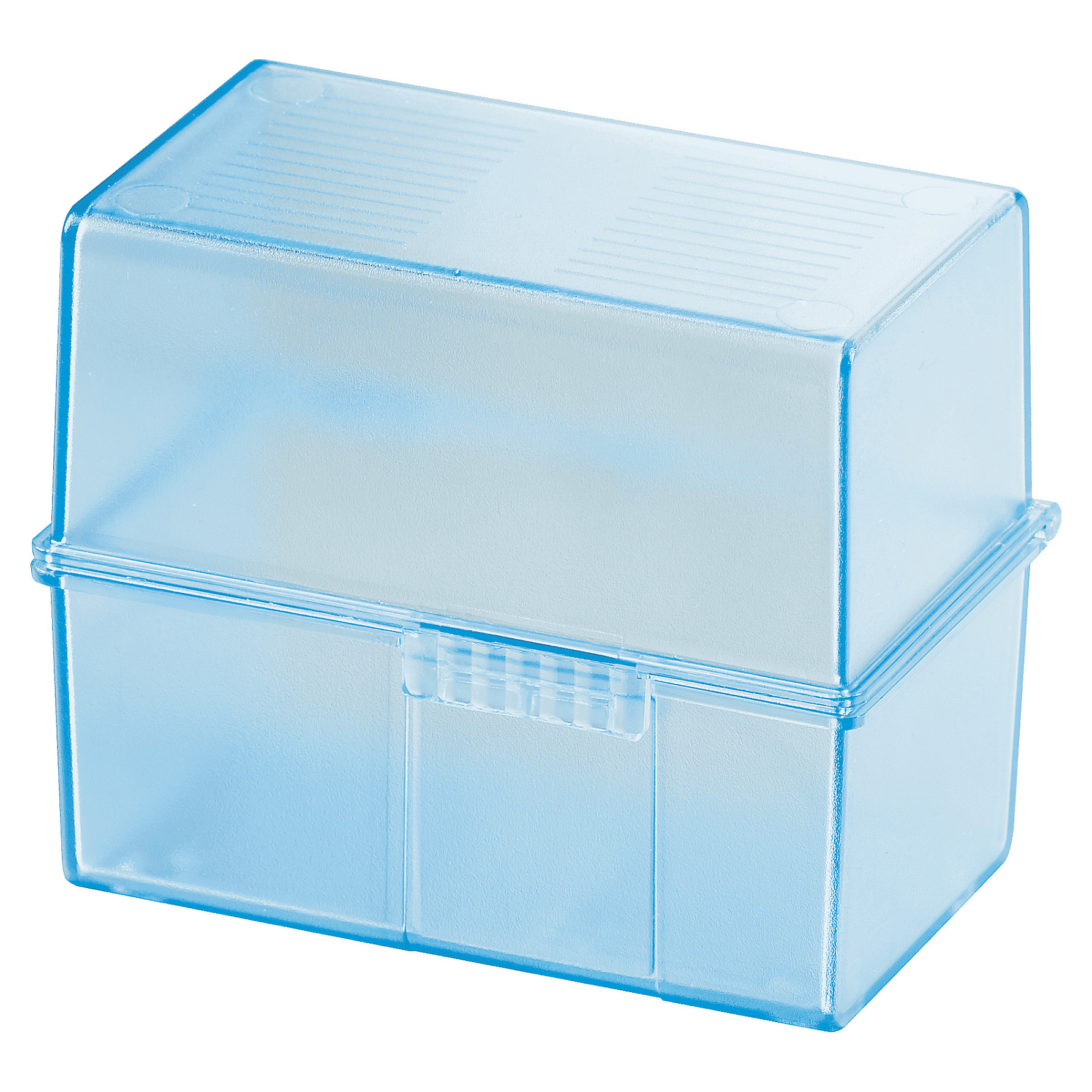 HAN DIN A8 979-64 Karteibox Transluzent, Blau max. Anzahl der Karten: 200 Karten DIN A8 quer inkl.