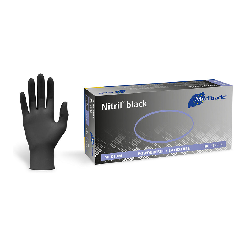 Meditrade® Einmalhandschuhe Nitril® black M schwarz