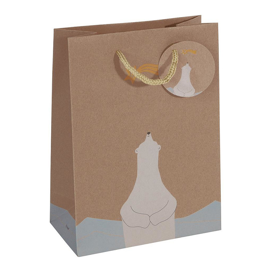 SIGEL Geschenktüten Polar bear with shooting star Motiv 17,0 x 23,0 cm, 5 St.