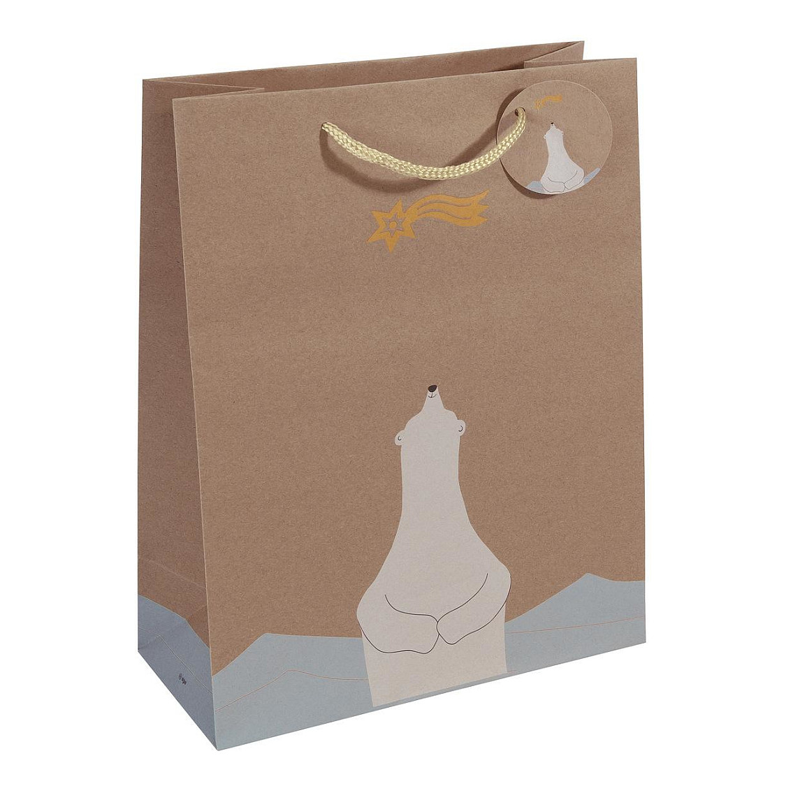 SIGEL Geschenktüten Polar bear with shooting star Motiv 26,0 x 33,0 cm, 5 St.