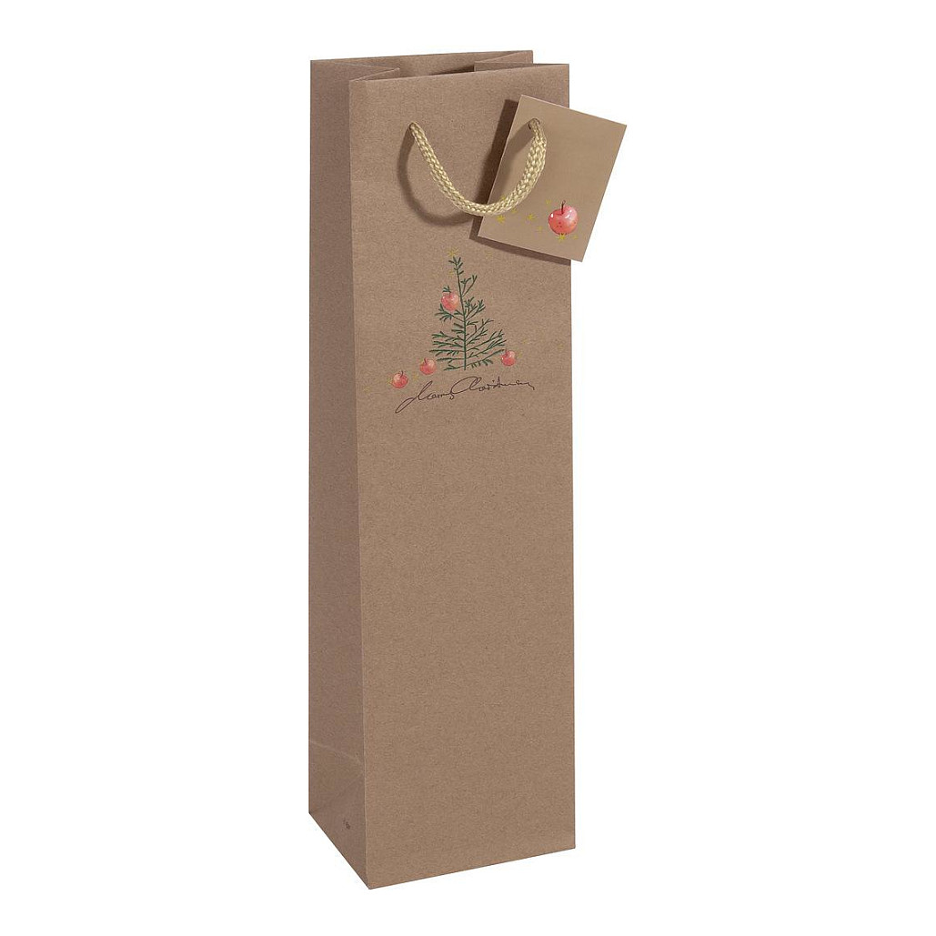 SIGEL Geschenktüten für Flaschen Christmas with apples Motiv 10,0 x 35,0 cm, 5 St.