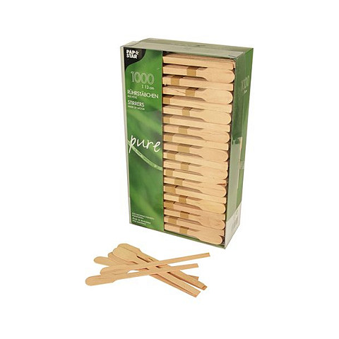 PAPSTAR Holz-Rührstäbchen , pure, , Länge: 130 mm