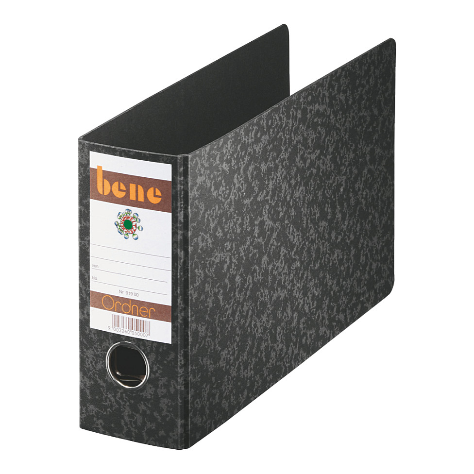 bene Ordner Rückenbreite 7.5 cm DIN A5 quer Karton schwarz marmoriert