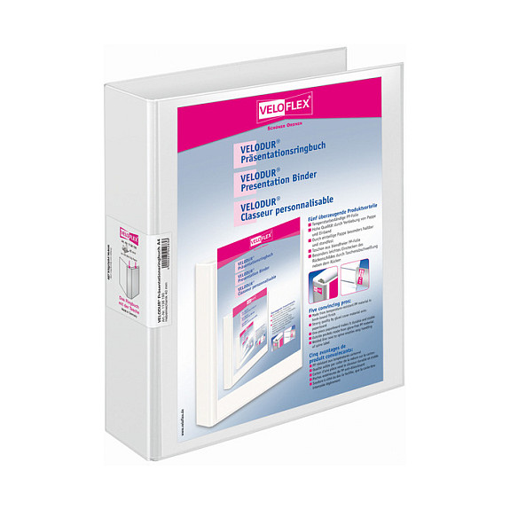 VELOFLEX Präsentationsordner 6.5 cm DIN A4 Kunststoff weiß