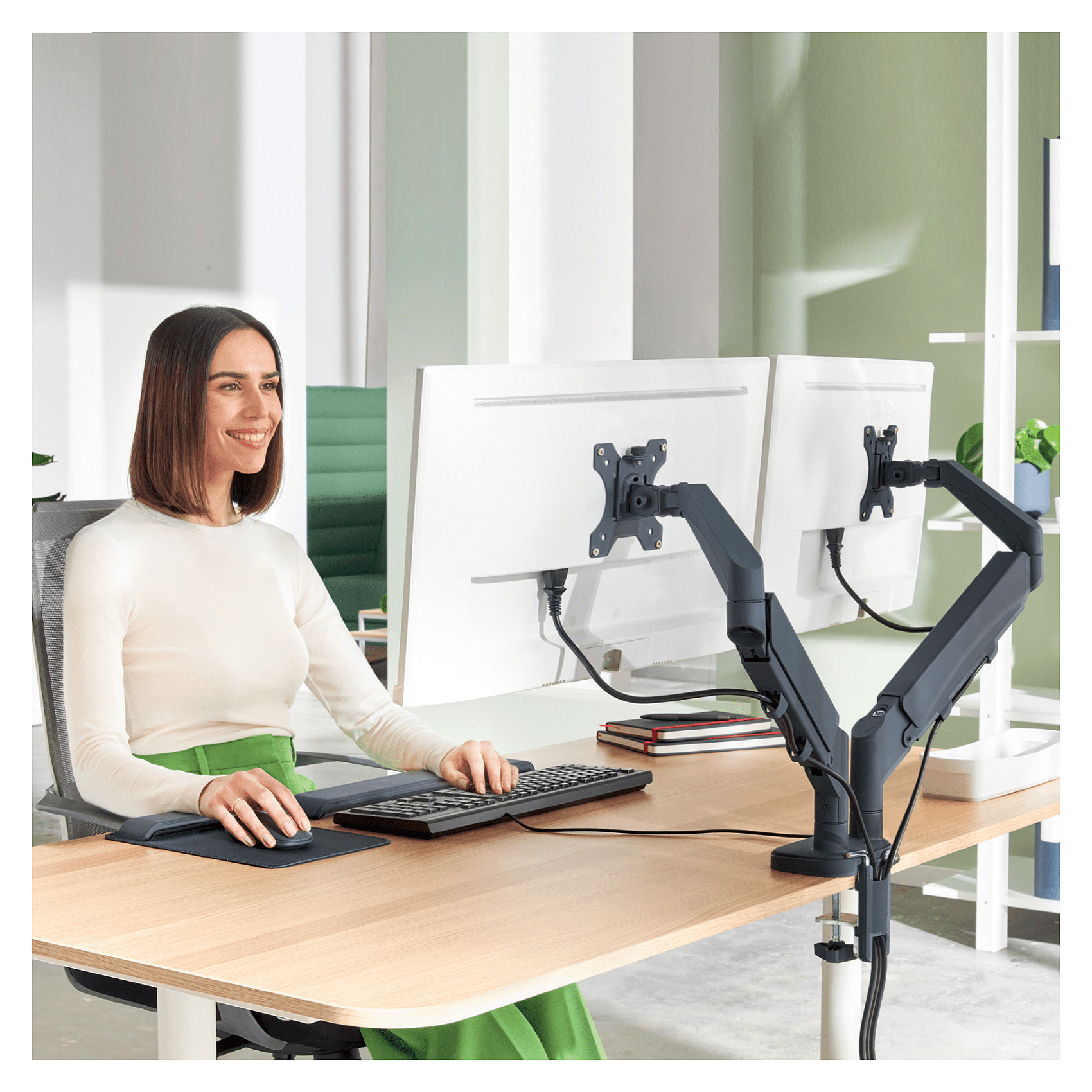 LEITZ Monitor-Halterung Dual dunkelgrau