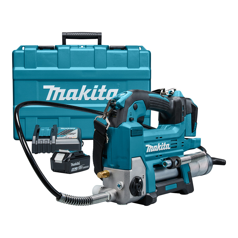 Cordless grease gun DGP180RT 18Volt incl. cylinder A blue black Li-Ion battery 5.0Ah Werkzeuge
