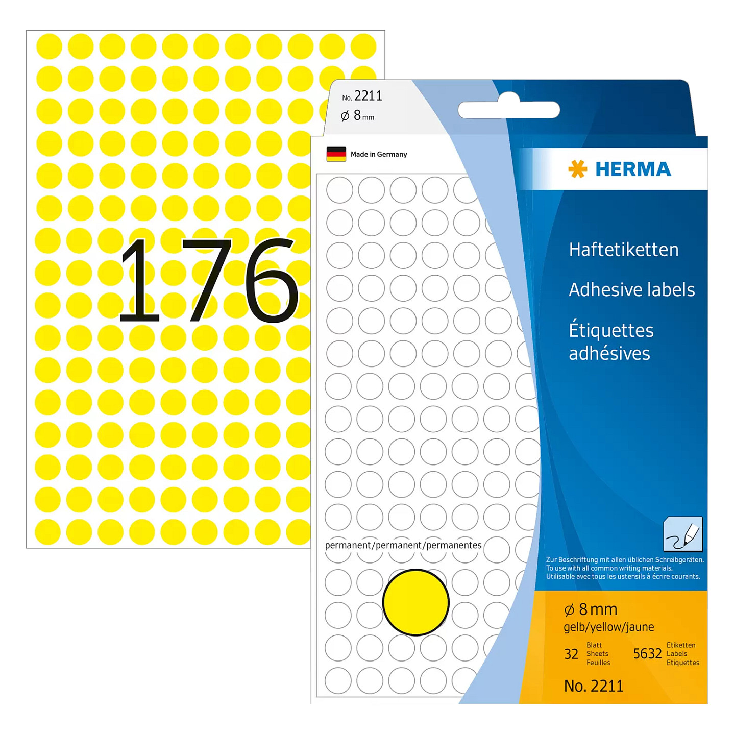 HERMA Klebepunkte Ã˜ 8,0 mm gelb Papier