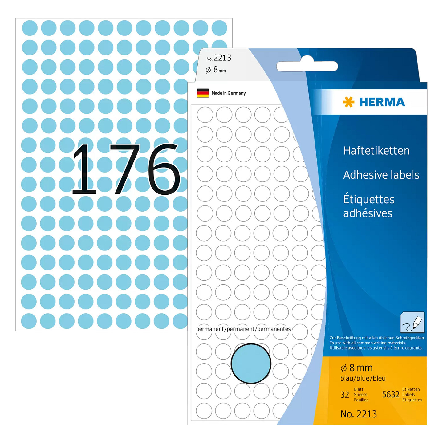 HERMA Klebepunkte Ã˜ 8,0 mm blau Papier