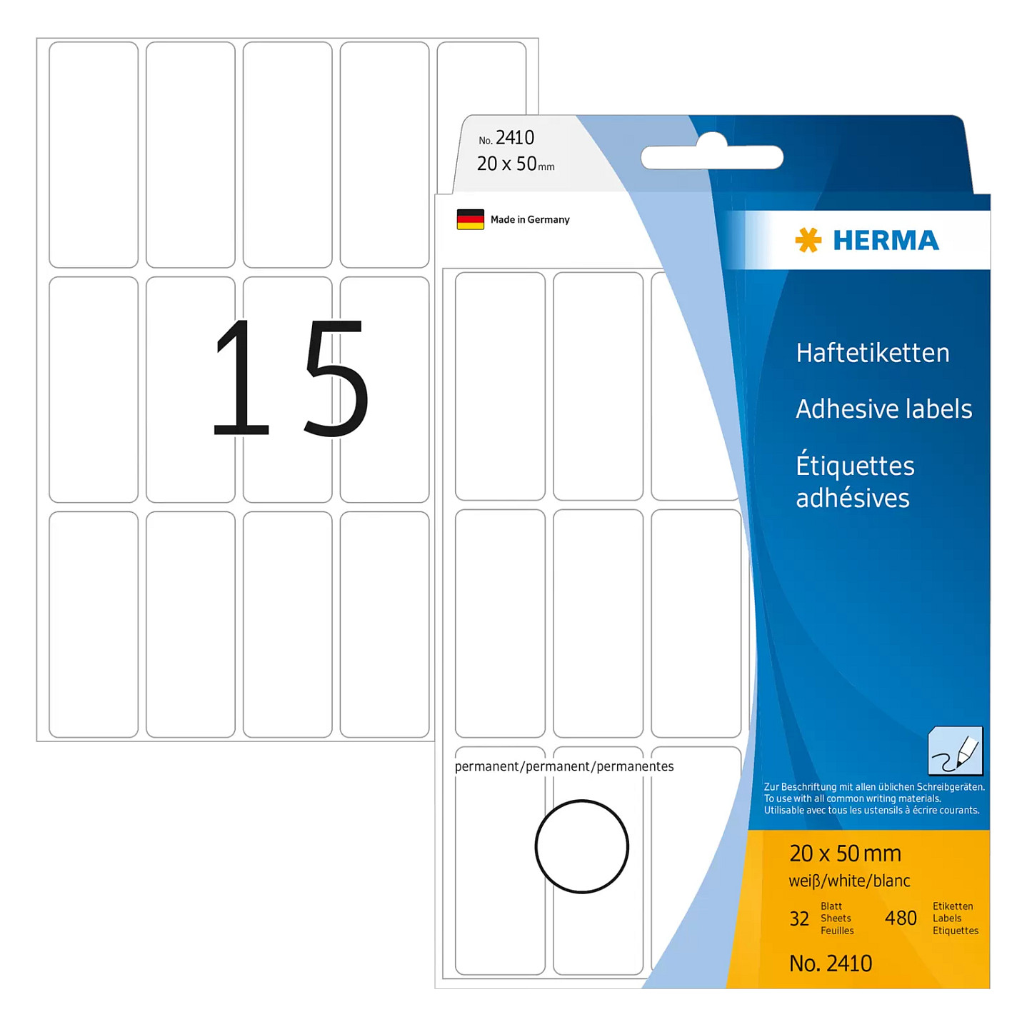 HERMA Etiketten 50,0 x 20,0 mm Papier