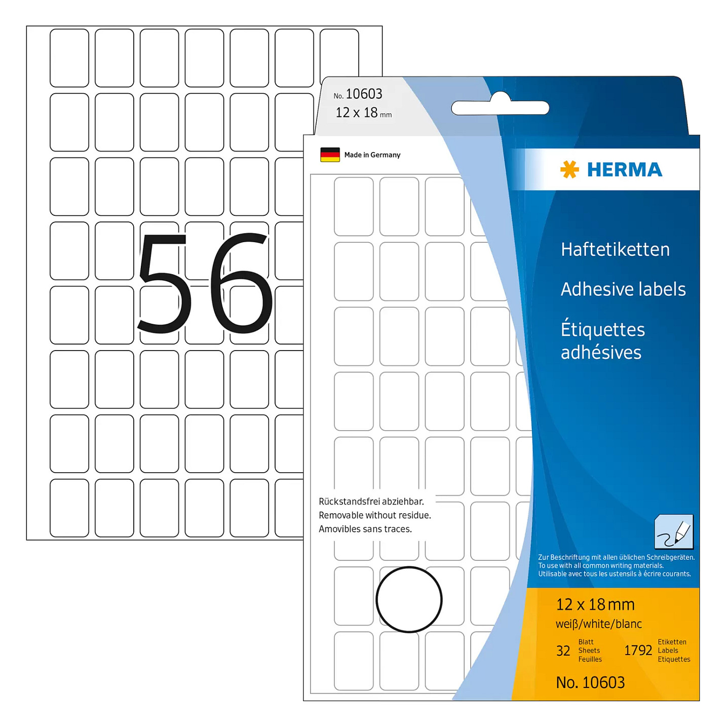 HERMA Etiketten Movables 12,0 x 18,0 mm, weiß Papier