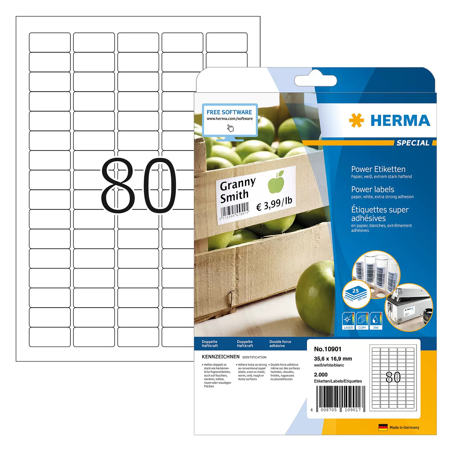 HERMA Power-Etiketten SPECIAL 35,6 x 16,9 mm, weiß Papier