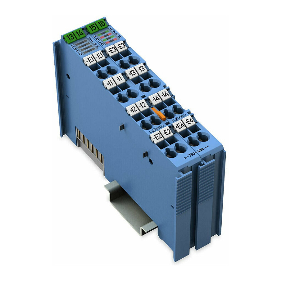 WAGO 750-489 4-Kanal-Analogeingang für RTD-Sensoren und Thermoelemente blau