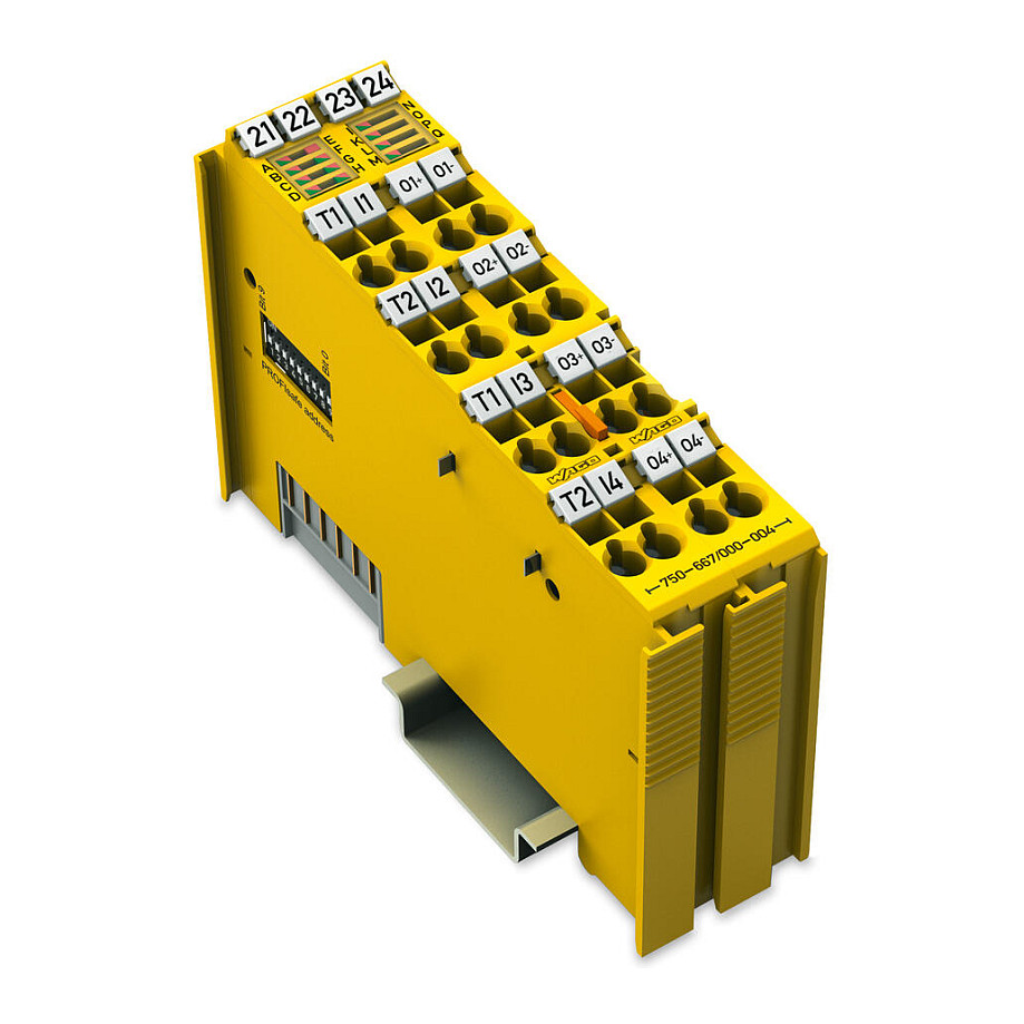 WAGO 750-667/000-004 Sicherer Digitalein-/-ausgang, 4/4 Kanäle, DC 24 V, 2A, PRO Elektroinstallation