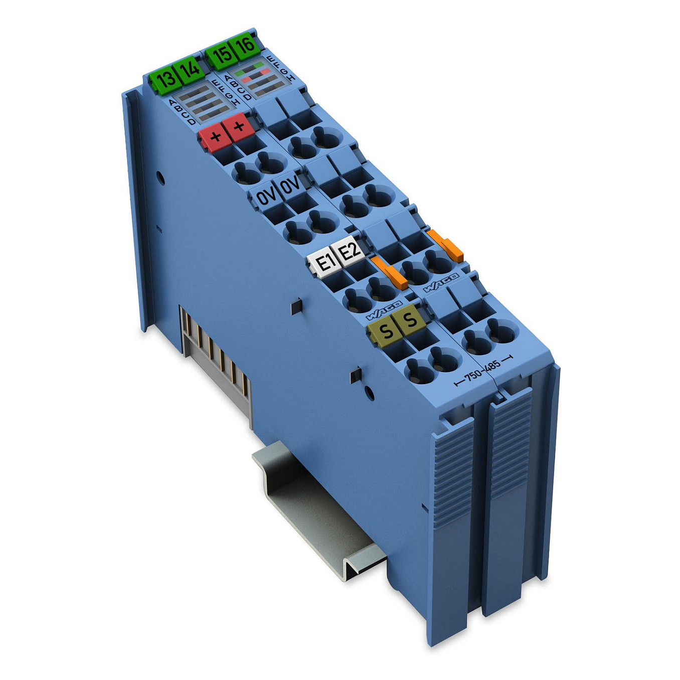 WAGO 750-485 2-Kanal-Analog-Eingangsklemme blau 0,08-2,5qmm Elektroinstallation