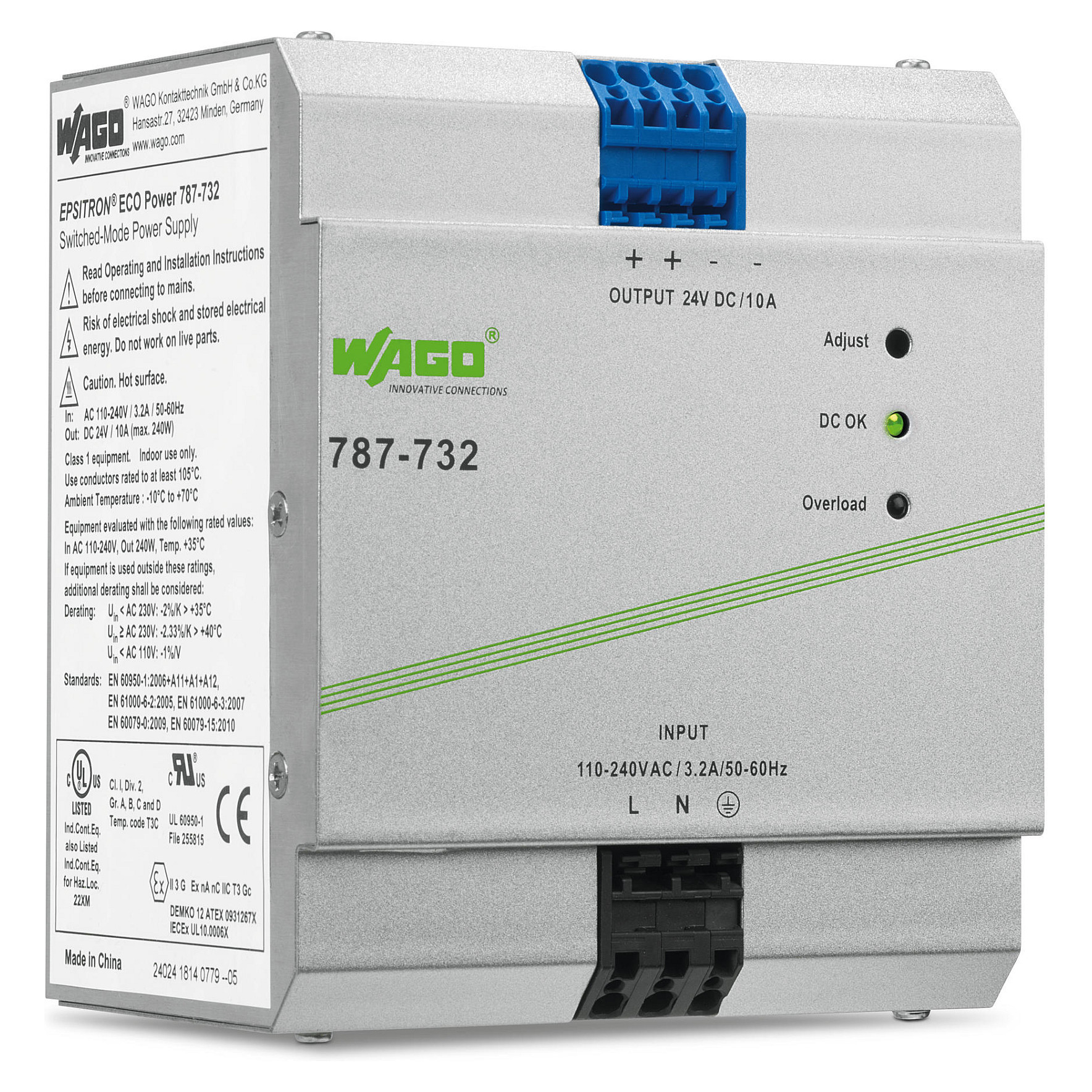 WAGO 787-732 ECO-Netzgerät Primär getaktet 24VDC 10A Elektroinstallation