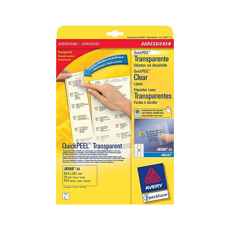 AVERY Zweckform Folien-Adressetiketten 63,5 x 38,1 mm Papier
