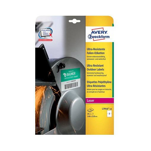 AVERY Zweckform resistente Folienetiketten 210,0 x 148,0 mm Papier