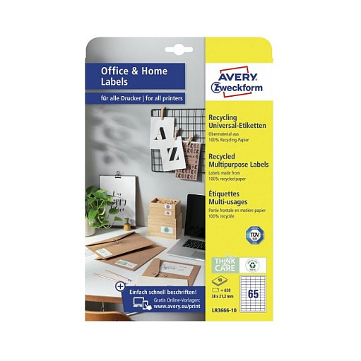 AVERY Zweckform Etiketten LR3666-10 weiß 38,0 x 21,2 mm Papier
