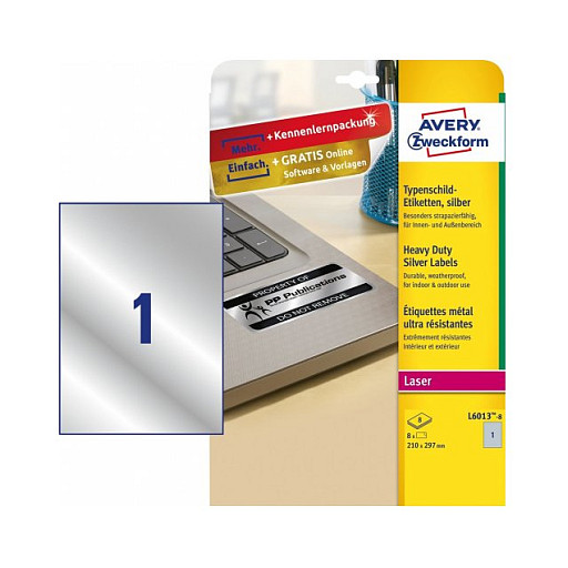 AVERY Zweckform Typenschildetiketten 210,0 x 297,0 mm Papier