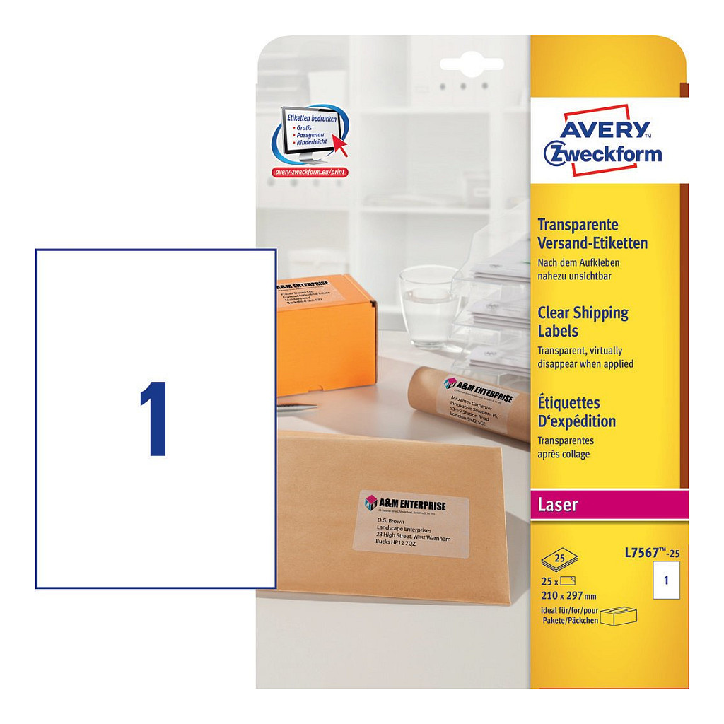 AVERY Zweckform Folien-Versandetiketten 210,0 x 297,0 mm Papier