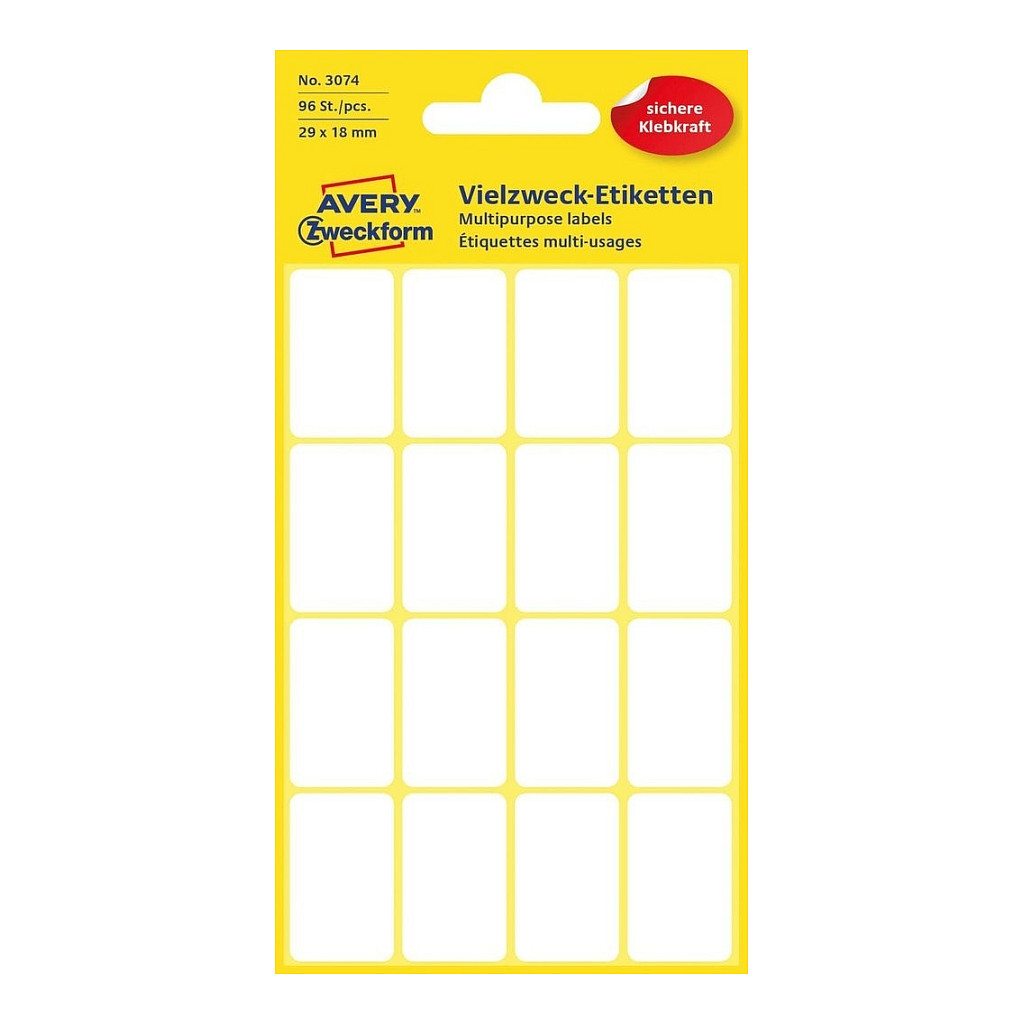 AVERY Zweckform Etiketten 29,0 x 18,0 mm Papier