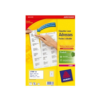 AVERY Zweckform Adressetiketten L7160-40 weiß 63,5 x 38,1 mm Papier