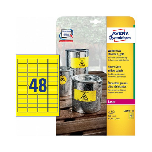 AVERY Zweckform wetterfeste Folienetiketten 45,7 x 21,2 mm Papier