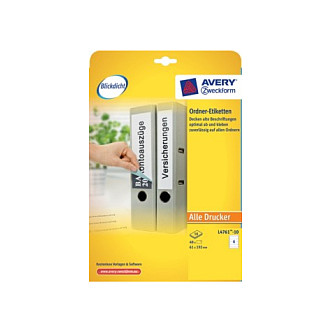 AVERY Zweckform Ordneretiketten 61,0 x 192,0 mm weiß Papier