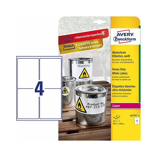 AVERY Zweckform wetterfeste Folienetiketten 99,1 x 139,0 mm Papier