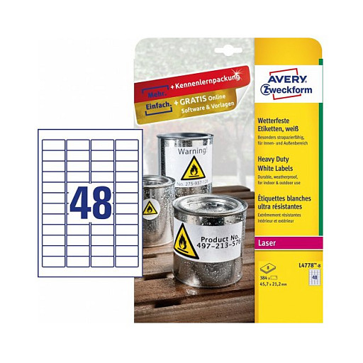AVERY Zweckform wetterfeste Folienetiketten 45,7 x 21,2 mm Papier