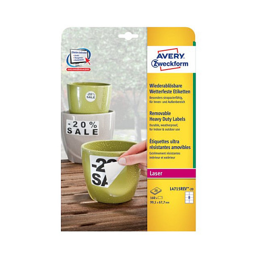 AVERY Zweckform wetterfeste Folienetiketten 99,1 x 67,7 mm Papier