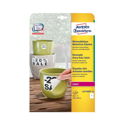 AVERY Zweckform wetterfeste Folienetiketten 210,0 x 297,0 mm Papier