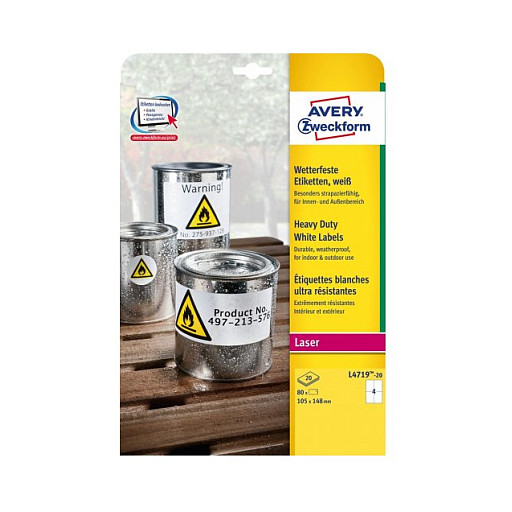 AVERY Zweckform wetterfeste Folienetiketten 105,0 x 148,0 mm Papier