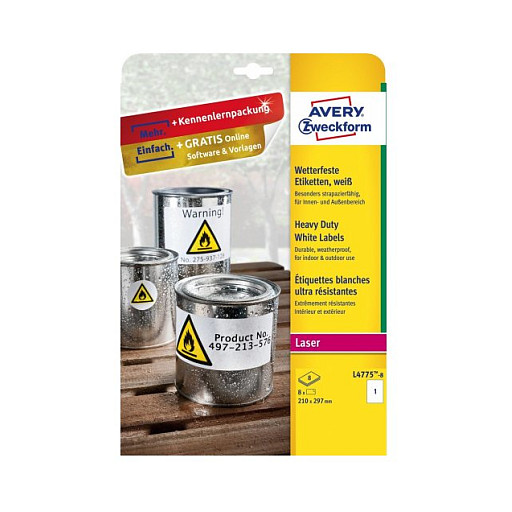 AVERY Zweckform wetterfeste Folienetiketten 210,0 x 297,0 mm