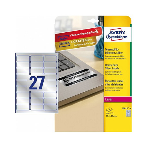 AVERY Zweckform Typenschildetiketten 63,5 x 29,6 mm Papier