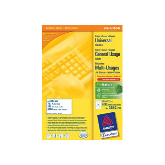 AVERY Zweckform Etiketten 3652-200 weiß 70,0 x 42,3 mm Papier