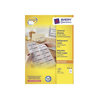 AVERY Zweckform Etiketten 3658-200 weiß 64,6 x 33,8 mm Papier