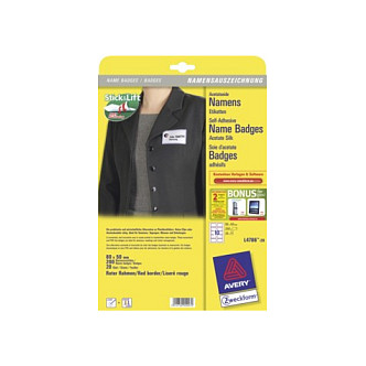 AVERY Zweckform Namensetiketten L4786-20 weiß 80,0 x 50,0 mm Papier