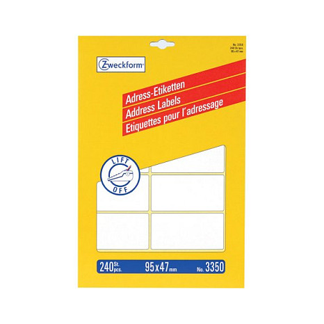 AVERY Zweckform Adressetiketten 95,0 x 47,0 mm, weiß Papier