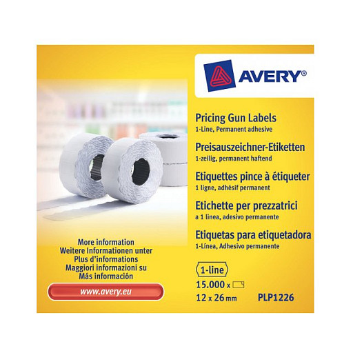 AVERY Zweckform Preisetiketten weiß permanent 26,0 x 12,0 mm, 10 Rollen Papier