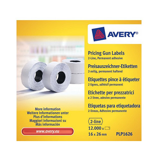 AVERY Zweckform Preisetiketten weiß permanent 26,0 x 16,0 mm, 10 Rollen Papier